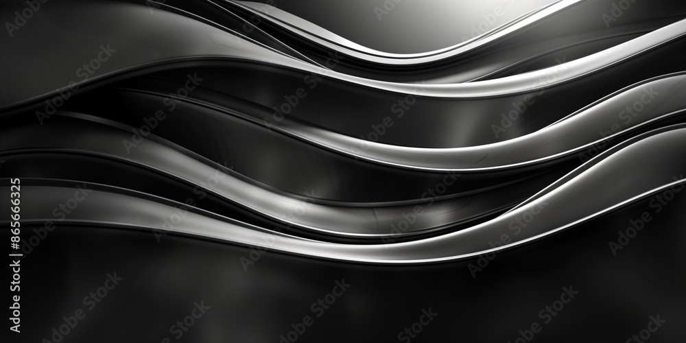 Obraz premium Abstract Art, Simple Lines, Monochrome Background, Minimalistic Design with Clean Lines and Contrasting Black and White Elements