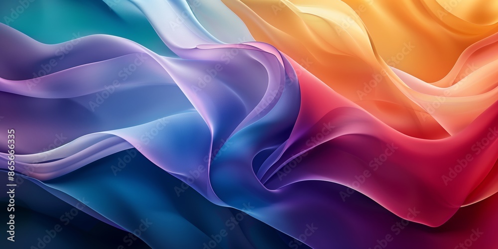 Obraz premium Colorful Abstract Shapes, Minimalistic Design, Gradient Background, Modern Abstract Art with Vibrant Colors and Smooth Gradient Transitions