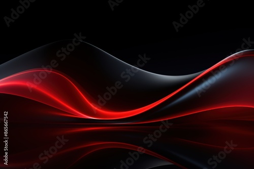 Dramatic abstract red and black waves