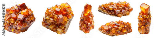 Chunk of wulfenite stone with a transparent background PNG file photo