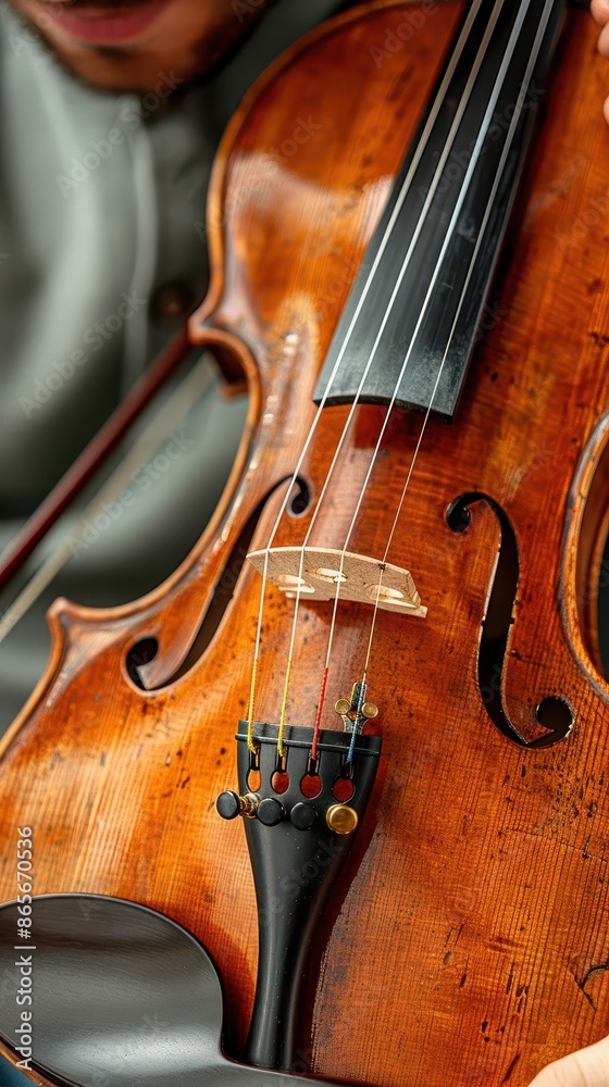 Fototapeta premium man holding a violin in his hands