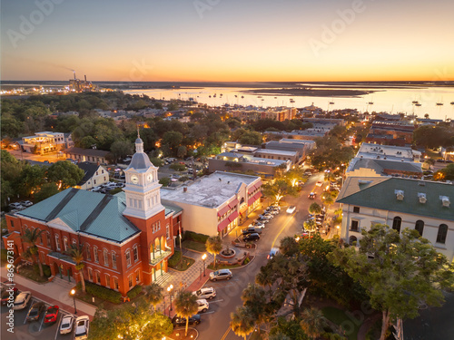 Fernandina Beach, Florida, USA Historic Downtown Cityscape