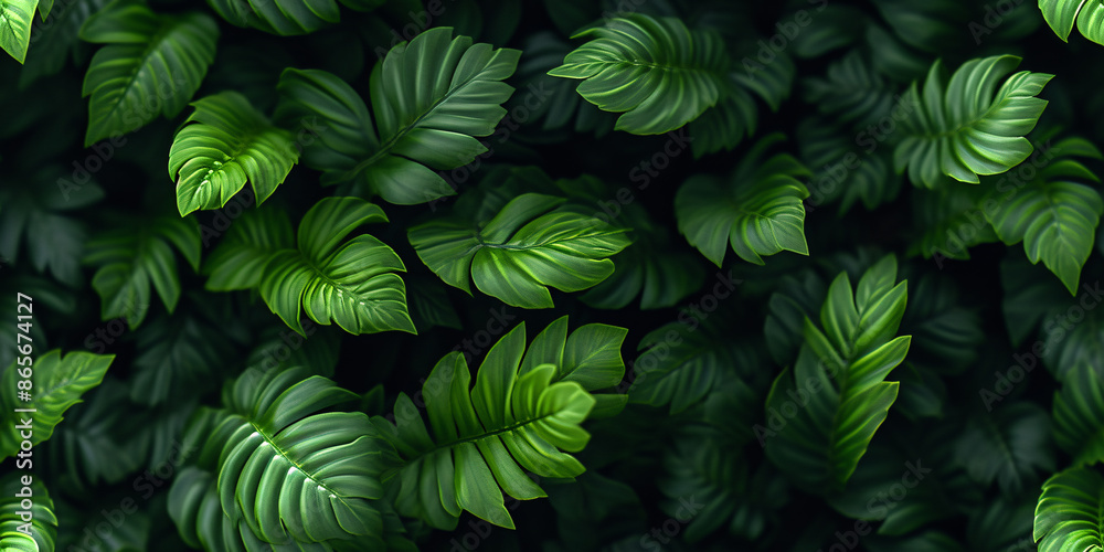 Fern fronds that overlap to form a dense, repeating pattern (tile) Fern fronds that overlap to form a dense, repeating pattern (tile)