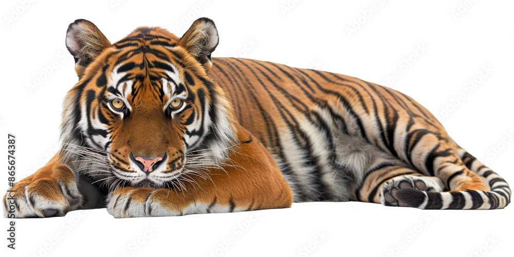 Fototapeta premium Tiger isolated on transparent or white background 