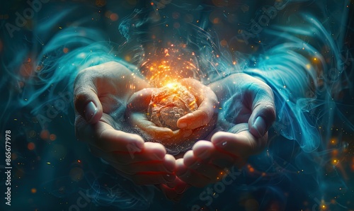 Person holding an inner child, childhood trauma and IFS therapy concept