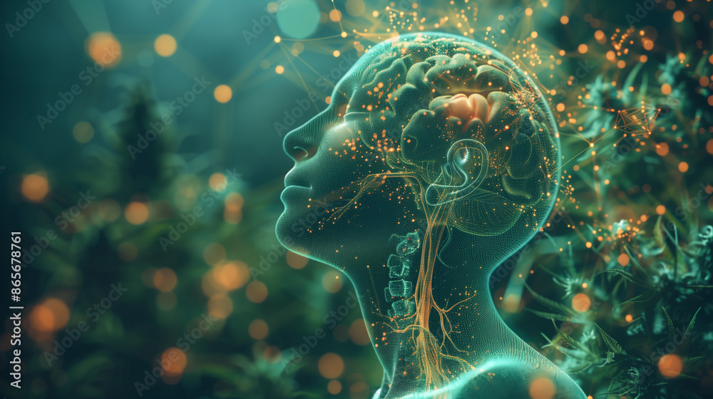 A detailed infographic illustrating how medical marijuana affects the brain.