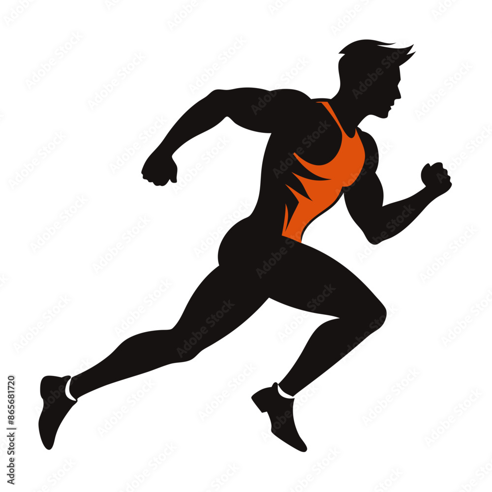 silhouette of a man running silhouette of a man running