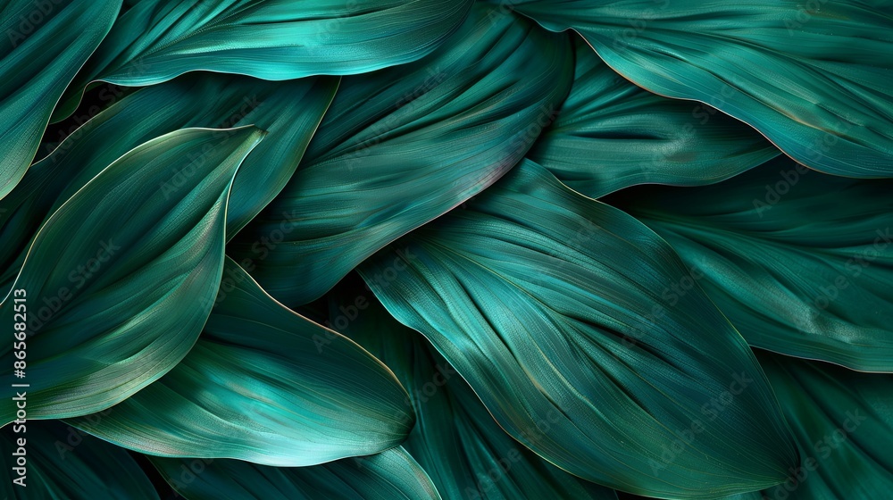 Green tropical plant close-up