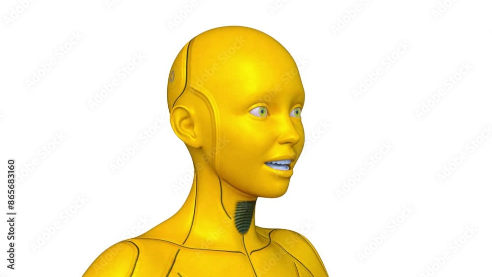 女性サイボーグの顔アップ 3DCGレンダリング 女性サイボーグの顔アップ 3DCGレンダリング