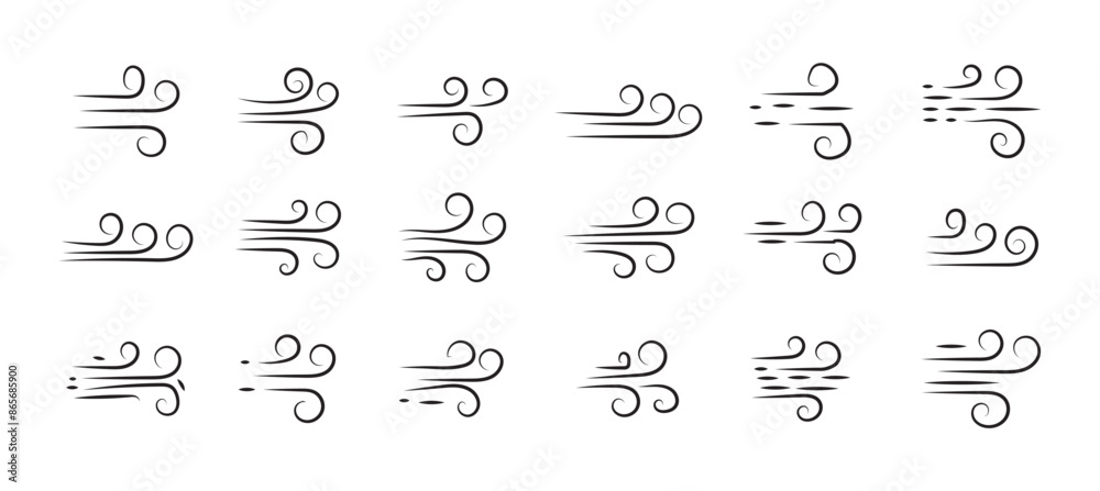 Poster Doodle wind line sketch set – Wall Art | UkPosters