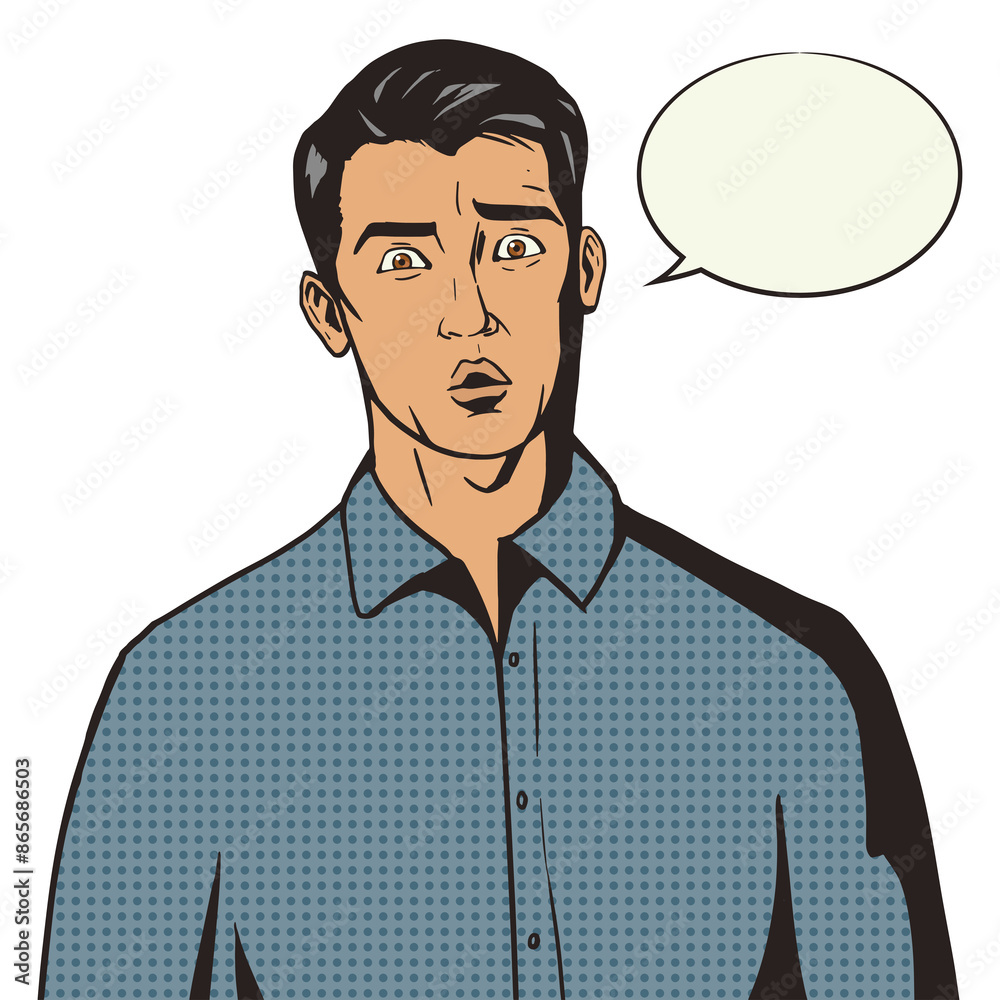Surprised man pop art retro style PNG illustration. Comic book style imitation Surprised man pop art retro style PNG illustration. Comic book style imitation