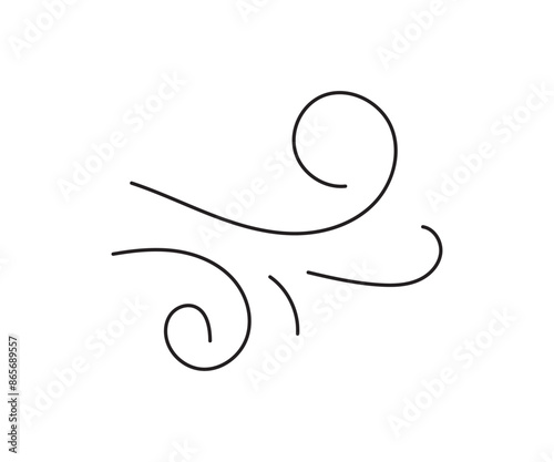 Blowing wind line icon. Windy weather symbol illustration. Windy blow outline collection.