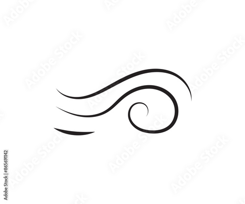 Wind blow line icon fresh vector cloud air isolated speed symbol. Wind blow air line icon logo.