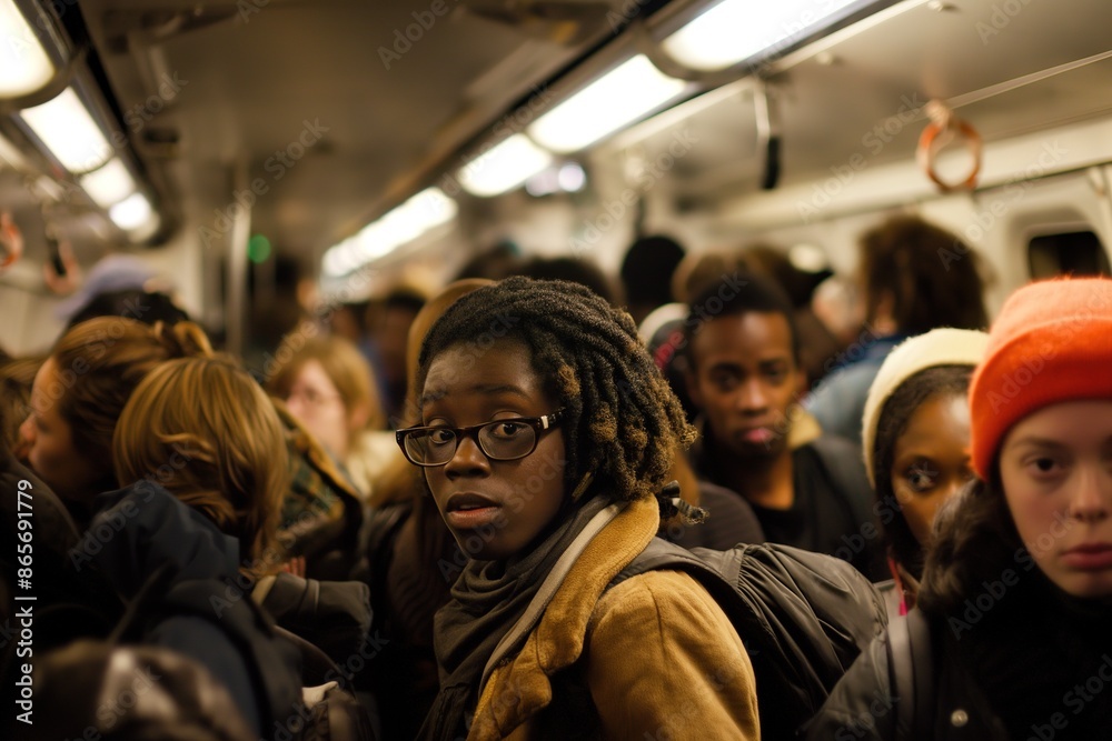 A crowded train with passengers awaiting disembarkation. A crowded train with passengers awaiting disembarkation.