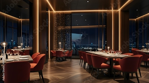 How would you incorporate technology into the design of a fine dining interior?
