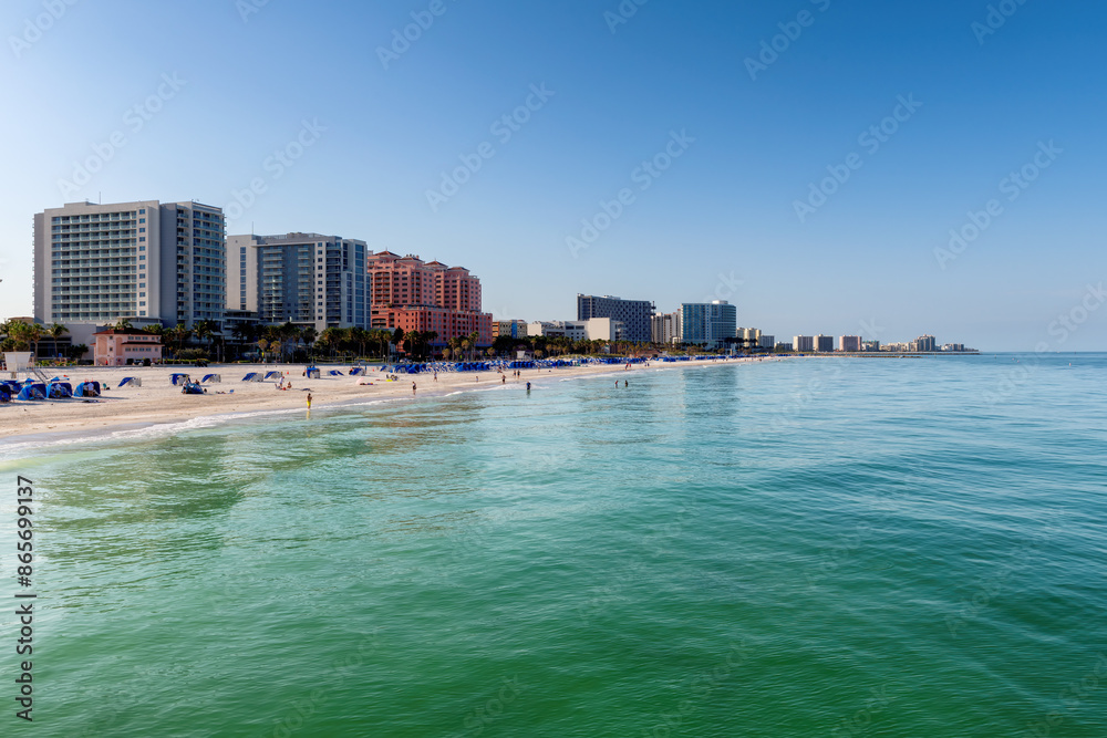 Beautiful Clearwater beach skyline in sunny morning in Clearwater, Florida, USA Beautiful Clearwater beach skyline in sunny morning in Clearwater, Florida, USA