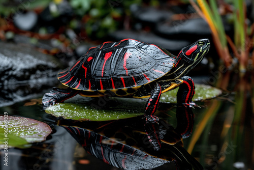 arrau turtle in natural environment ultra-realistic photo