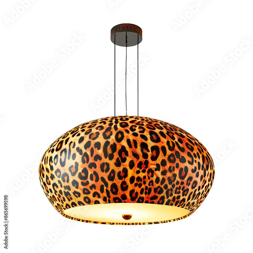 AI-generated leopard print pendant light.