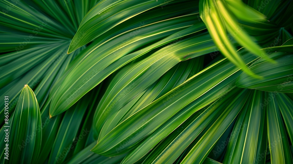 Green tropical plant close-up Green tropical plant close-up