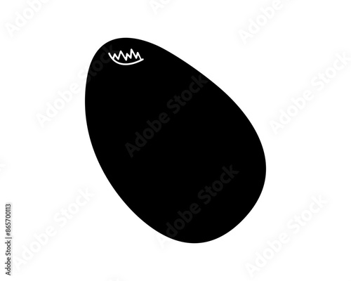 Simple drawing of fruit, black icon
