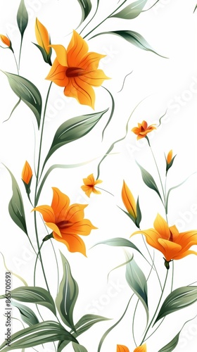 Colorful Pattern Flowers. Vector Pattern of Saffron Flowers