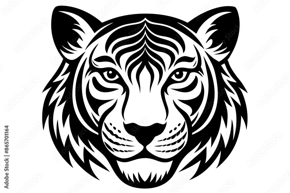 tiger head silhouette vector illustration tiger head silhouette vector illustration