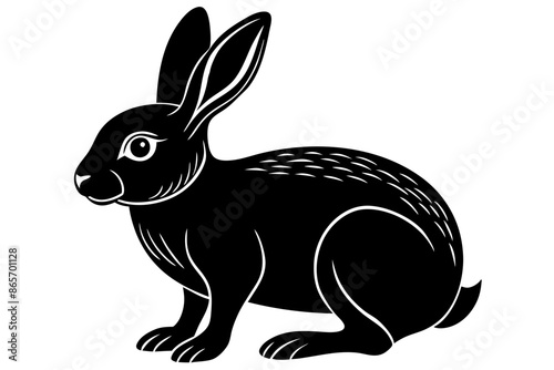 rabbit animal silhouette vector illustration