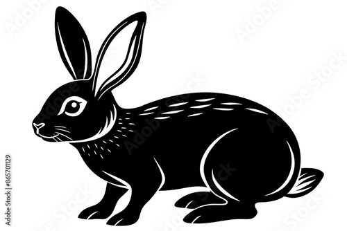 rabbit animal silhouette vector illustration