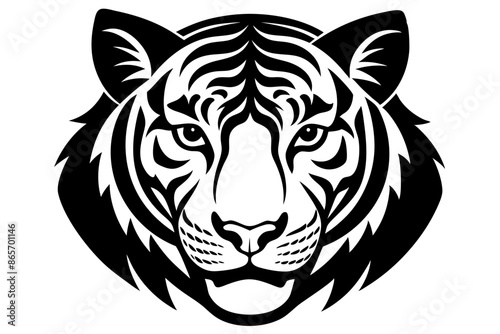 tiger head silhouette vector illustration