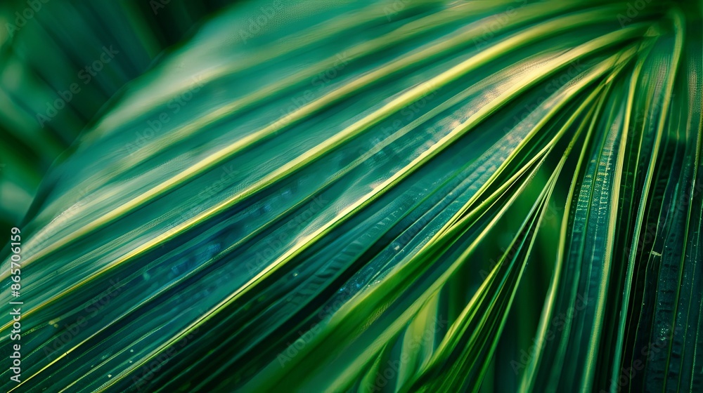 Green tropical plant close-up Green tropical plant close-up