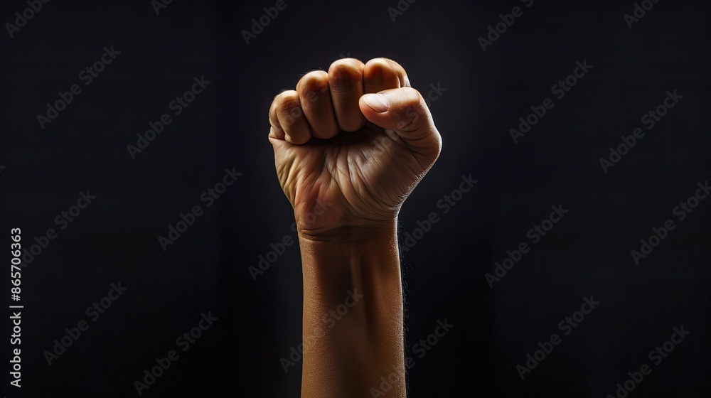 Right hand fist raised triumphantly made with Ai generative technology Right hand fist raised triumphantly made with Ai generative technology