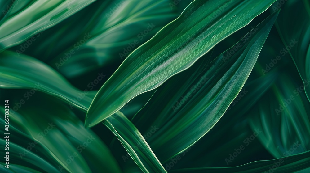 Green tropical plant close-up Green tropical plant close-up