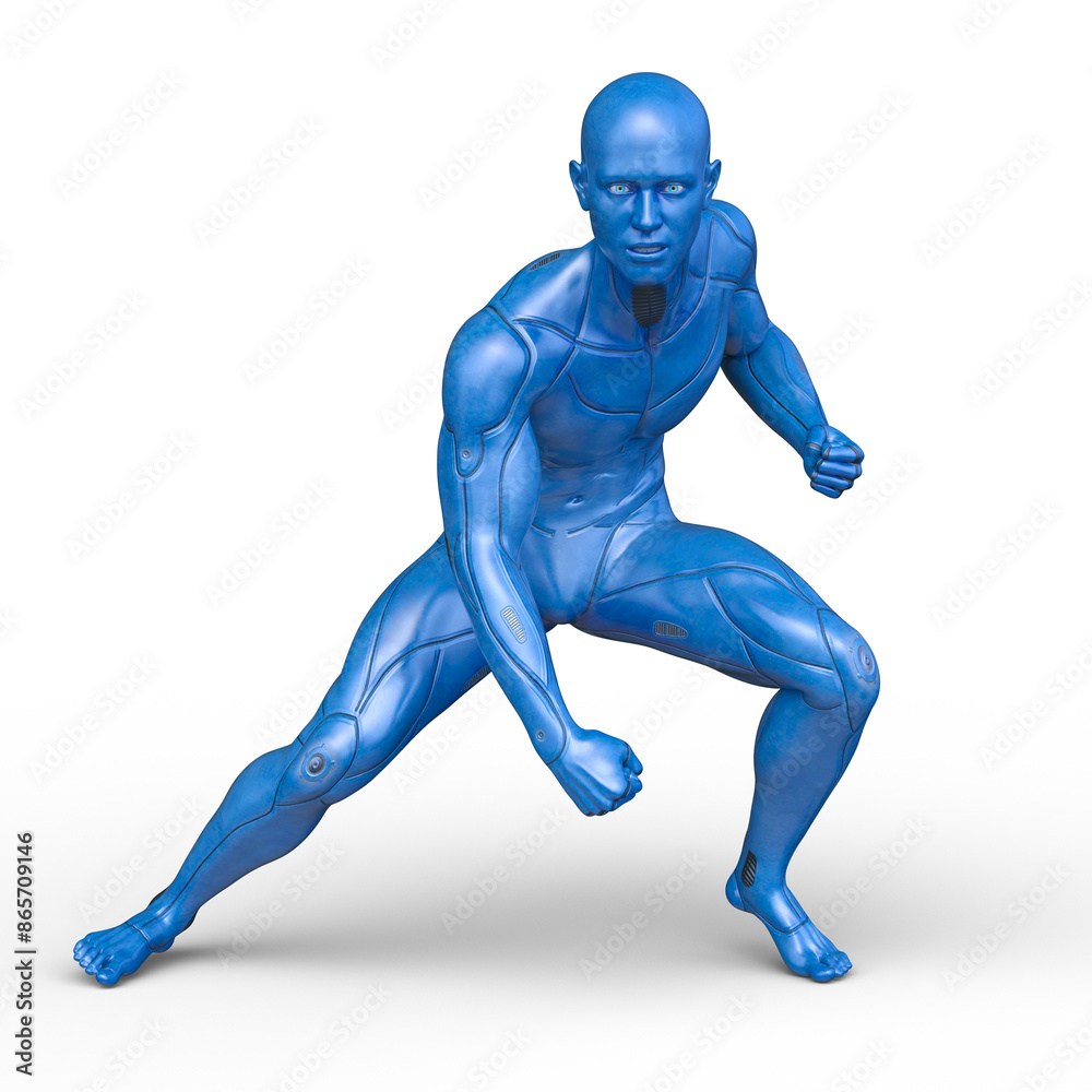 男性サイボーグ 3DCGレンダリング 男性サイボーグ 3DCGレンダリング