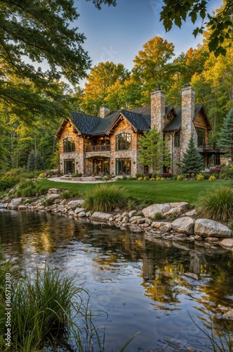 Beautiful homes in the Michigan style amidst beautiful nature © Luxury Richland