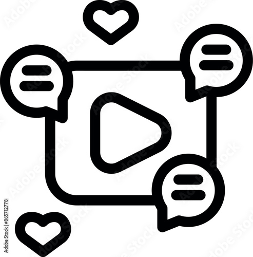 Concept of digital marketing strategy promoting online content through social media interaction