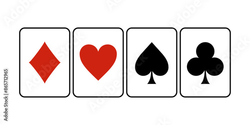 トランプのマーク4種類。シンプルなカードの絵柄。