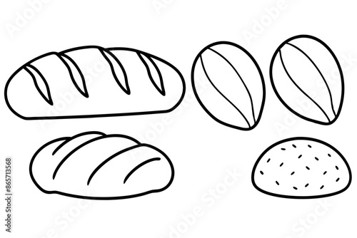 loaves bread Line Art Modern Graceful Drawings