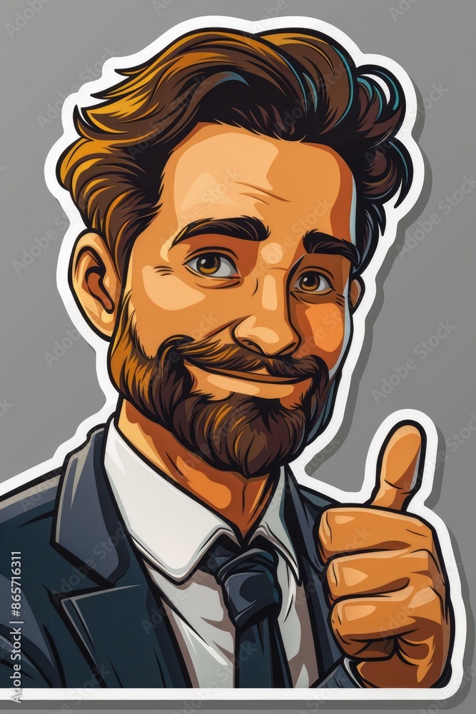 Business finance marketing cartoon sticker, isolated on white background with cut-off edges. Creative concept for financial presentations, marketing strategies, and advertising campaigns. Business finance marketing cartoon sticker, isolated on white background with cut-off edges. Creative concept for financial presentations, marketing strategies, and advertising campaigns.