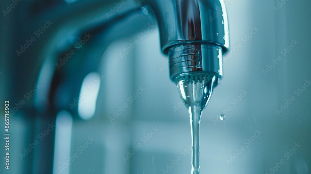 Close up of leaking faucet, Water tap , faucet. Flow water in bathroom with sink. Modern clean hause. Hygiene concept. Close up of leaking faucet, Water tap , faucet. Flow water in bathroom with sink. Modern clean hause. Hygiene concept.