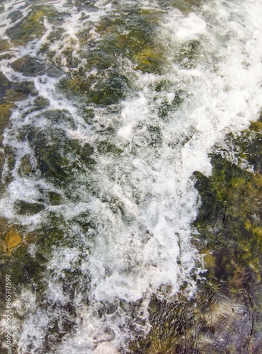 water flowing over rocks