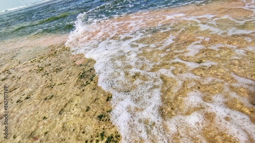 waves crashing on a beautiful beach