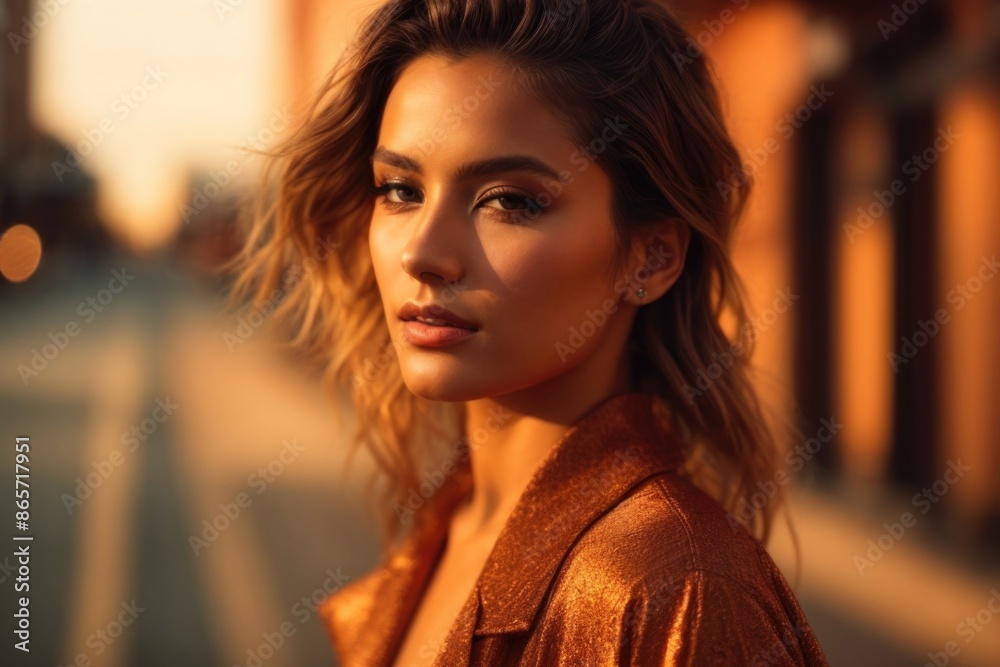 Fashionable beautiful young woman with high contrast shadow Fashionable beautiful young woman with high contrast shadow