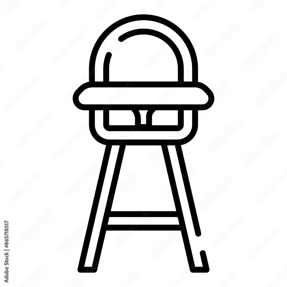 High chair black line icon High chair black line icon