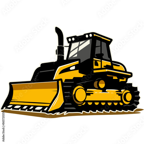Bulldozer Logo Illustration Clipart for Construction Logo Design Heavy Machinery Illustrations Construction Equipment Graphics