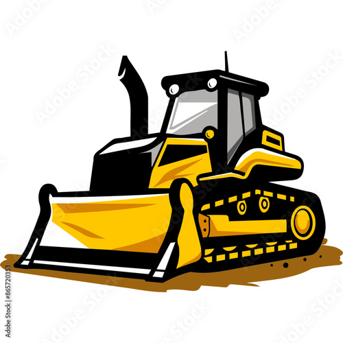 Bulldozer Logo Illustration Clipart for Construction Logo Design Heavy Machinery Illustrations Construction Equipment Graphics