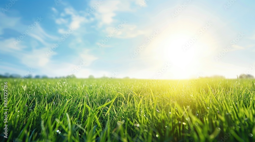 Fresh green grass field on a sunny spring day with soft focus and empty space Fresh green grass field on a sunny spring day with soft focus and empty space