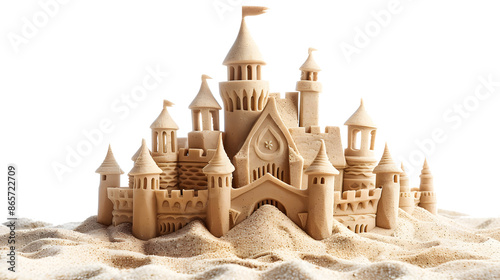 sand castle on white background  © Ziyan Yang