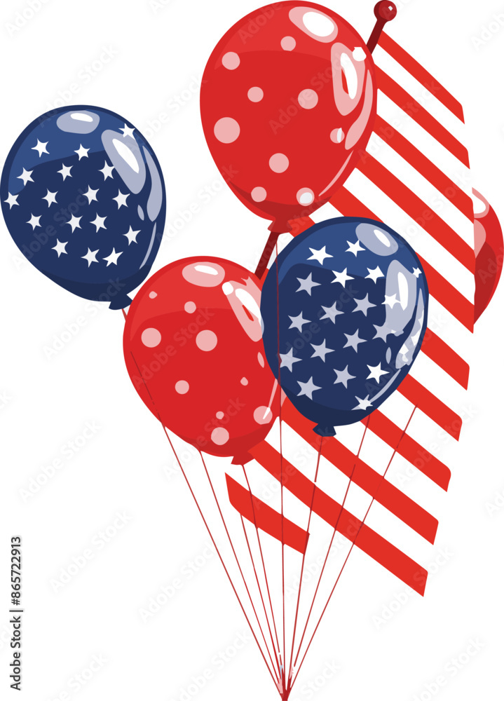Fototapeta premium 4th of July, USA Independence Day Celebration - Banner Illustration