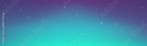 Aurora background. Green Northern lights. Night starry sky. Bright shiny gradient. Magic cosmos texture with stars. Wide galaxy wallpaper. Vector illustration.