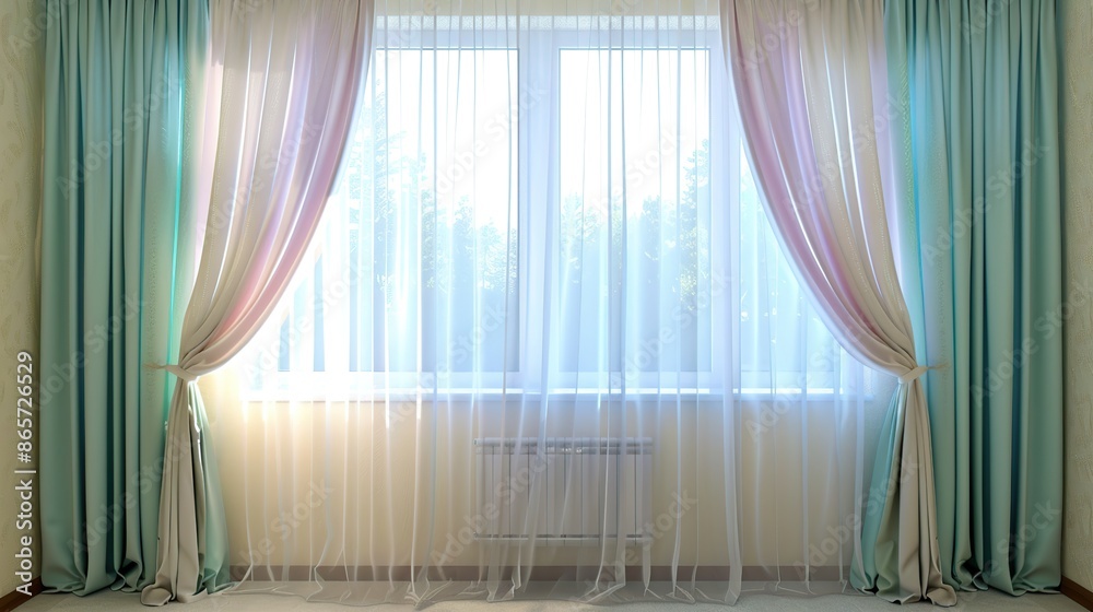 Curtains with Sunlight Streaming Through Window Curtains with Sunlight Streaming Through Window